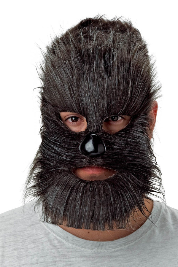 Αποκριάτικο Αξεσουάρ Τριχωτή Μάσκα προσώπου με Μύτη 2χρμ