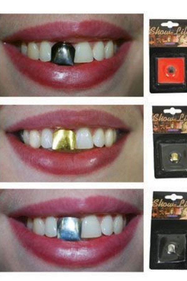 Αποκριάτικο Δόντι Χρυσό / Μαύρο