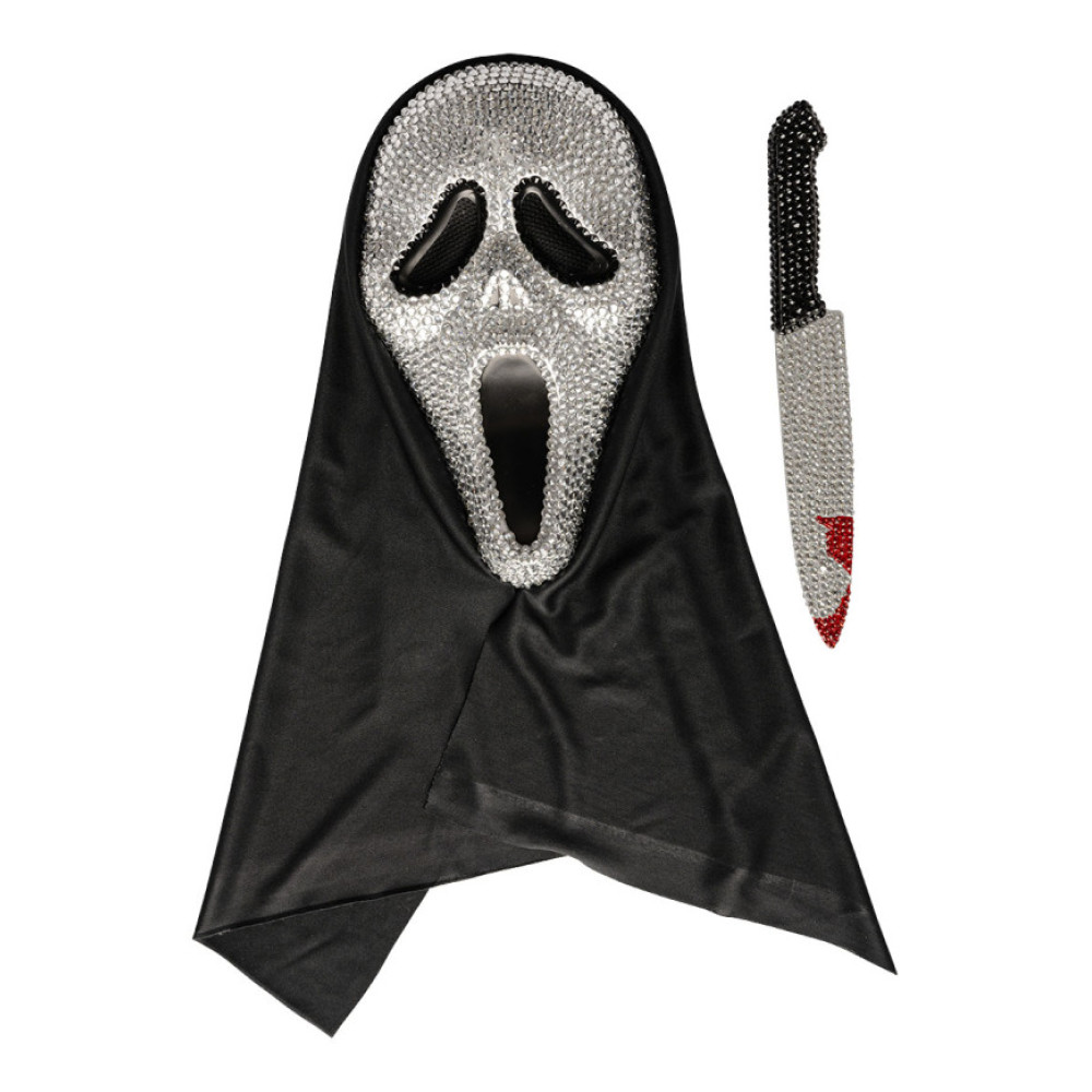 Σετ Μάσκα Scream & Μαχαίρι Με Στρασάκια