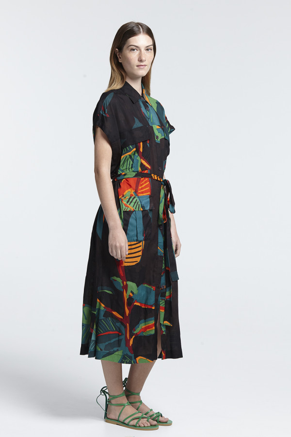 Ficus Black Safari Dress