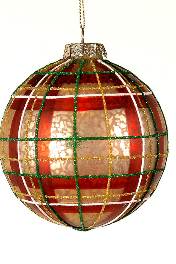 Καρό μπάλα με χρυσή- πράσινη ρίγα