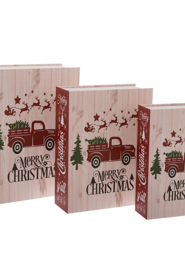 Xάρτινο κουτί σε σχήμα βιβλίου χριστουγεννιάτικο σχέδιο ΣΕΤ/3